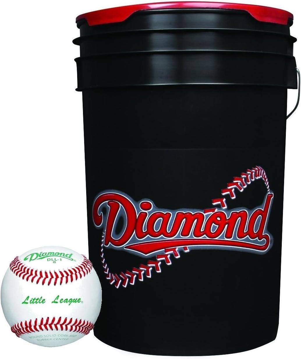 Diamond Baseball 30 D-OB Baseballs with Black 6 Gallon Ball Bucket BKT B D-OB 30