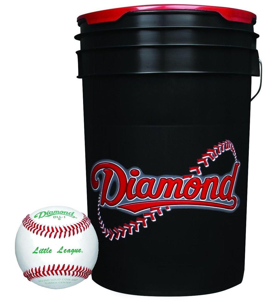 Diamond Baseball 30 D-OB Baseballs with Black 6 Gallon Ball Bucket BKT B D-OB 30