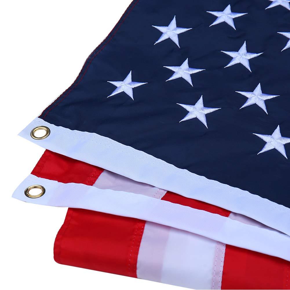 American flag USA flag 3x5FT-Embroidered Stars Flag Double Stitched Sewn Stripes Outdoors Indoors Heavy Duty flag Brass Grommets Banner