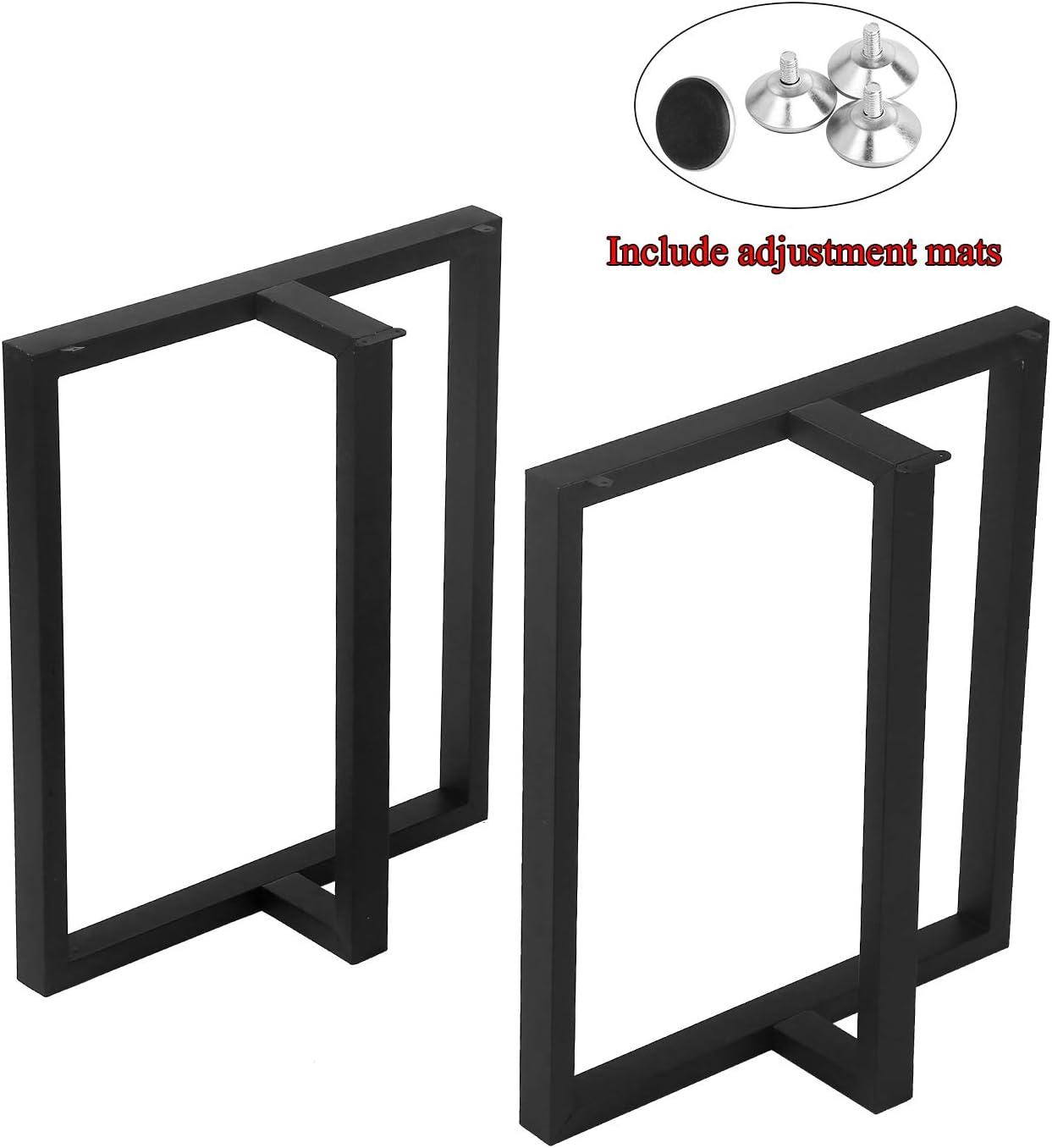 28'' Black Metal T-Shape Table Legs, Set of 2