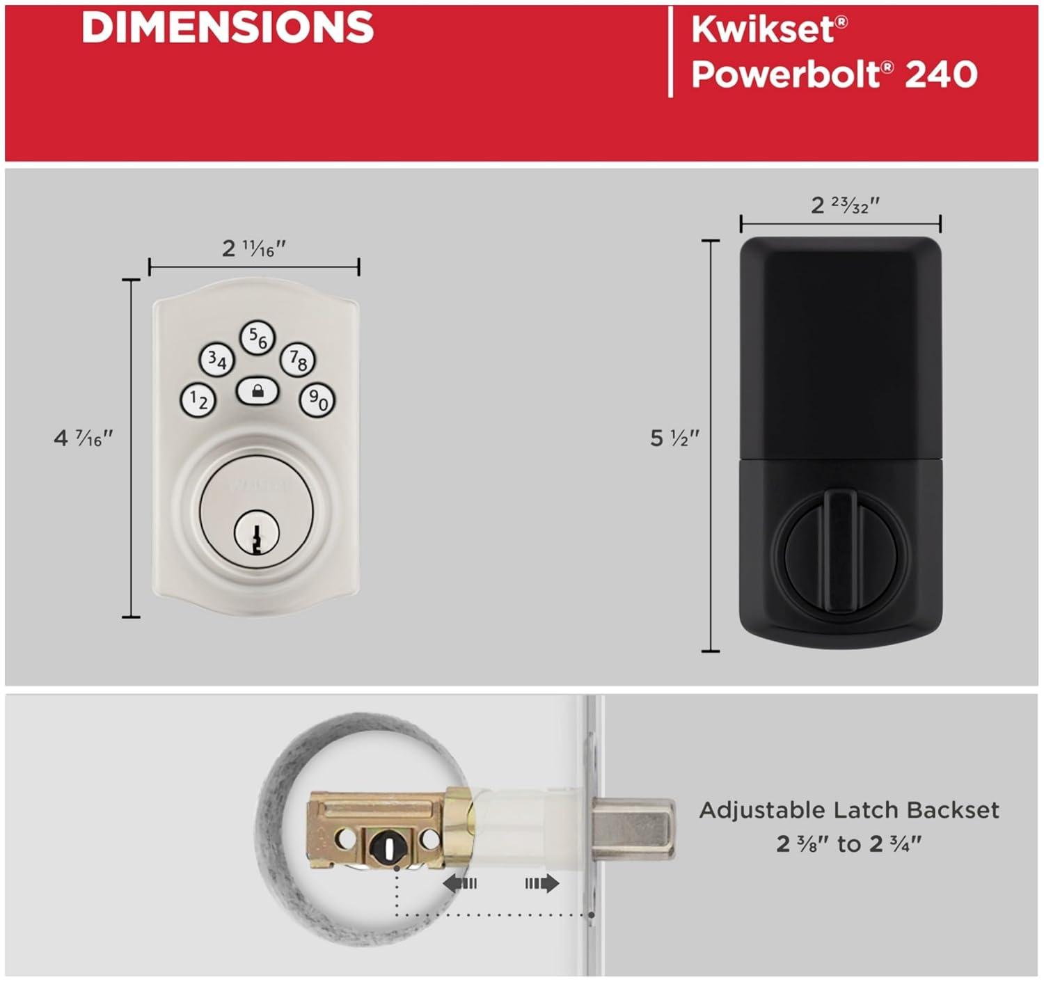 Kwikset 9240TRL-11P Traditional Powerbolt Electronic SmartCode Deadbolt with RCAL Latch and RCS Strike Venetian Bronze Finish