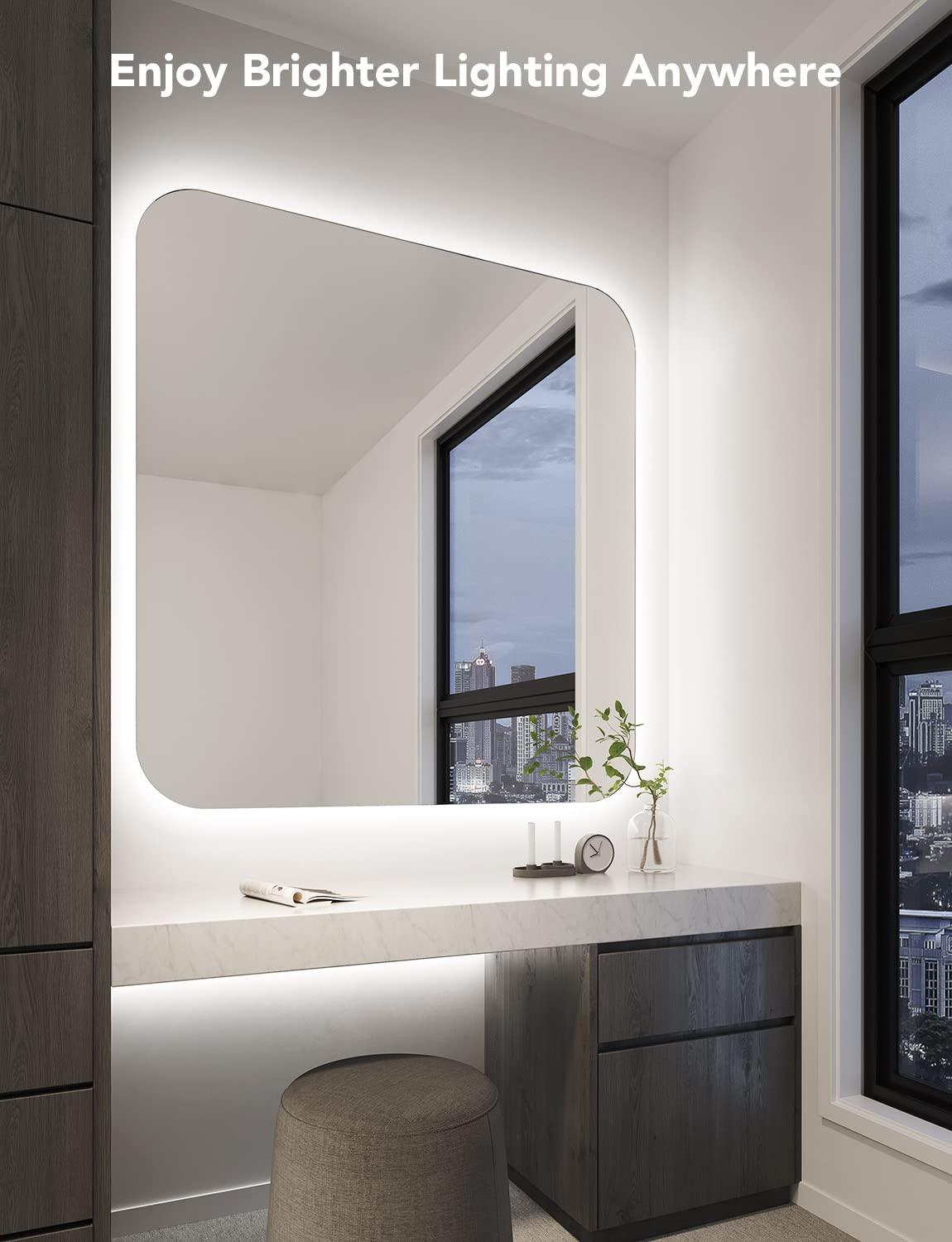 Govee 32.8ft White LED Strip Lights, 6500K Dimmable LED Light Strip with Control Box, Bright 600 LEDs, Daylight White Lights for Mirror, Under Cabinet, Living Room, Study, Wardrobe, 2 Rolls of 16.4ft Daylight White 32.8ft