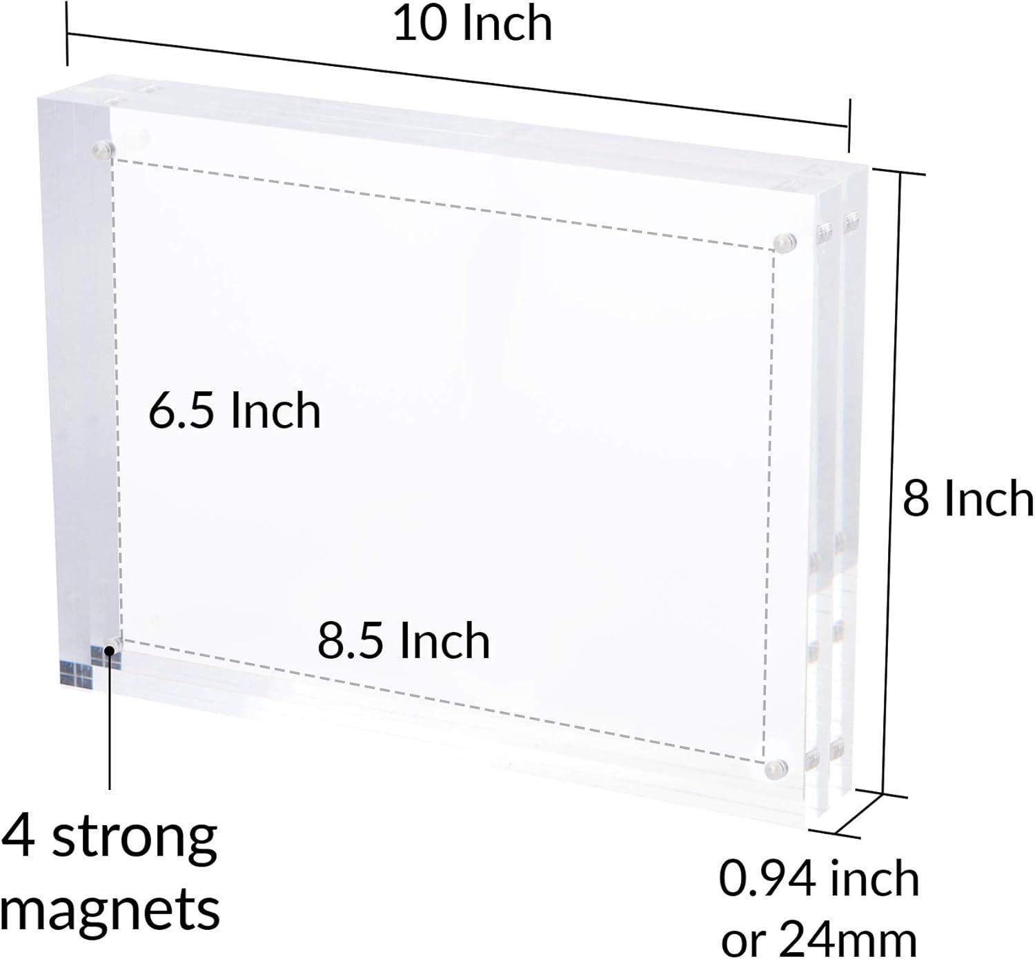 Clear Acrylic 8x10 Free-Standing Floating Photo Frame