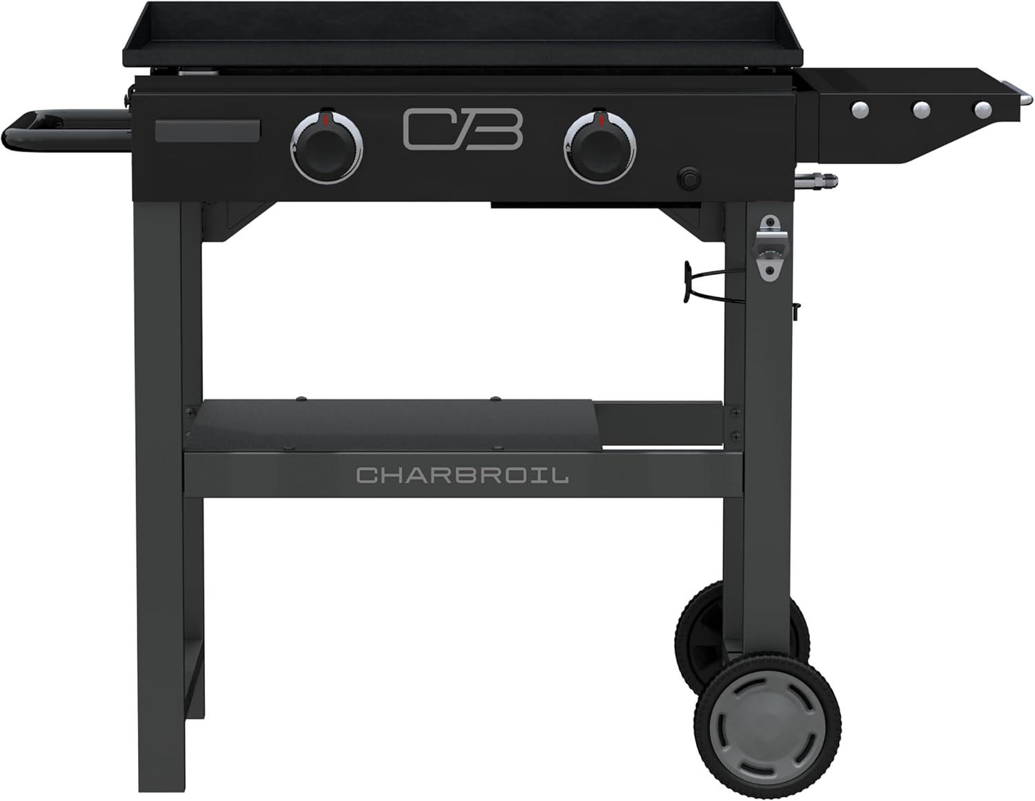 Charbroil Performance Series 28" 2-Burner Flat Top Gas Griddle Cart, Black