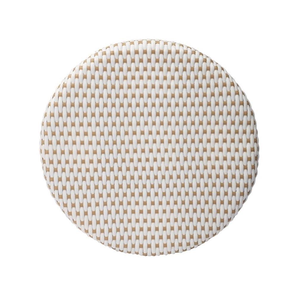 Beaumont Lane Island Living Rattan Counter Stool in Beige and White