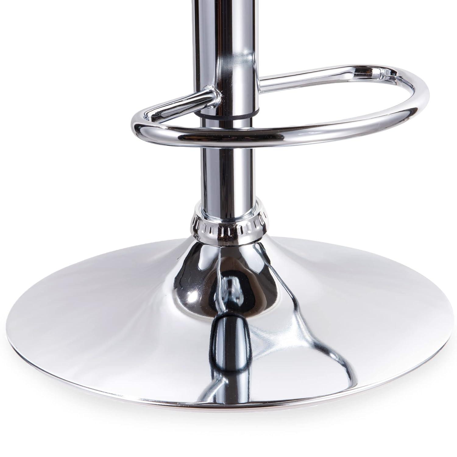 Leick Home 10042GR Adjustable Swivel Stool with Chrome Base, Set of 2, Gray