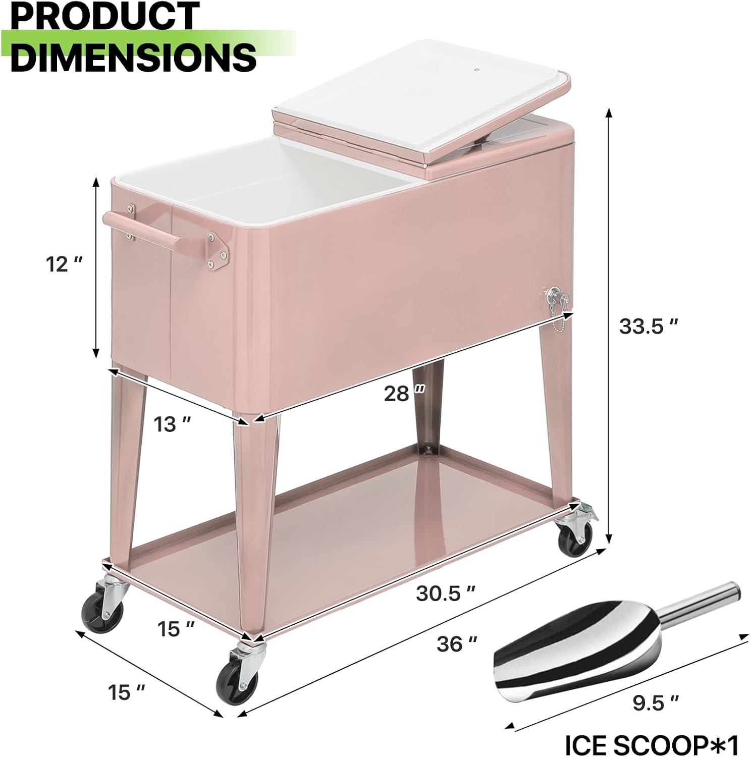 Permasteel 80-Qt Classic Outdoor Patio Cooler On Wheels