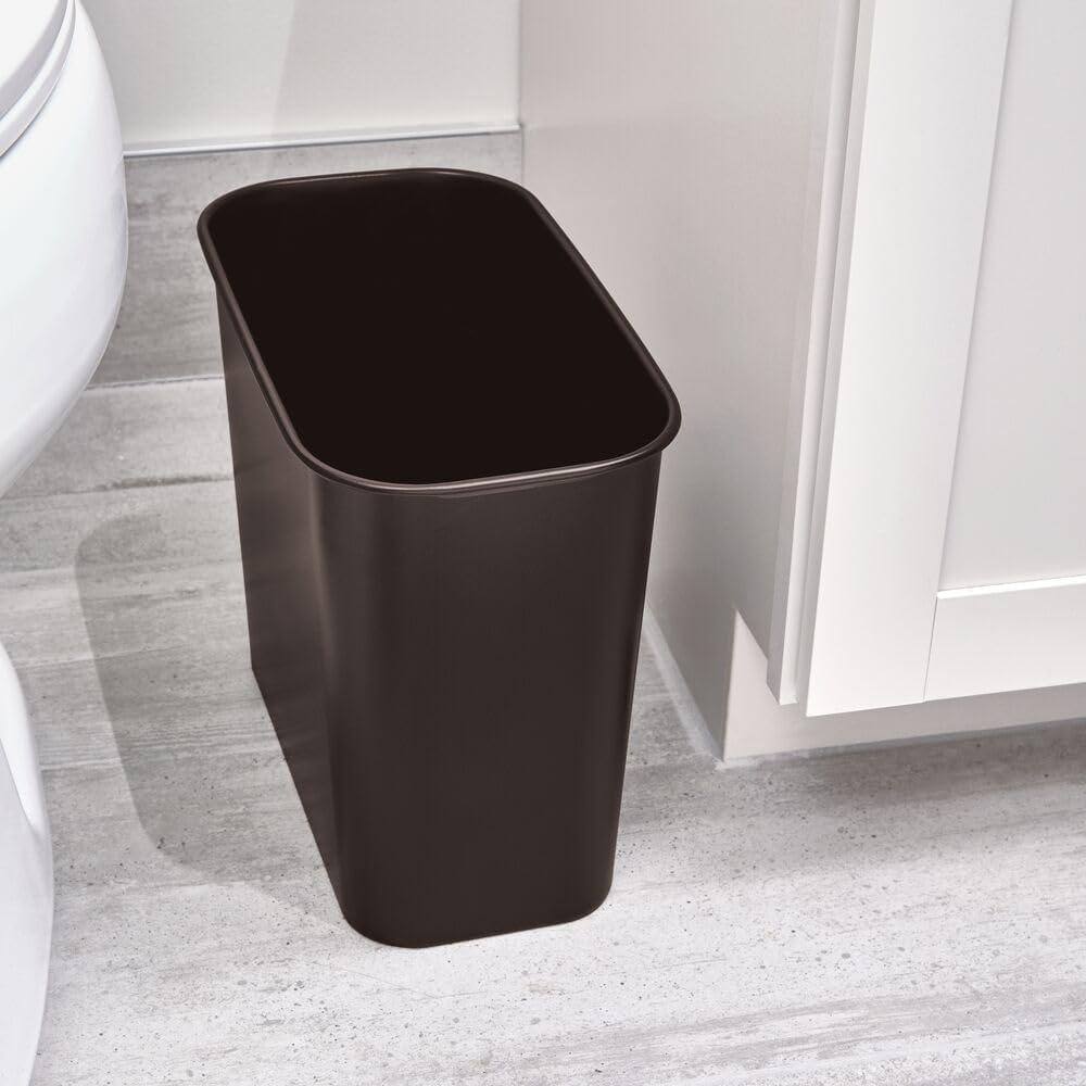 iDESIGN Small Bathroom Trash Can Mia Collection Bronze