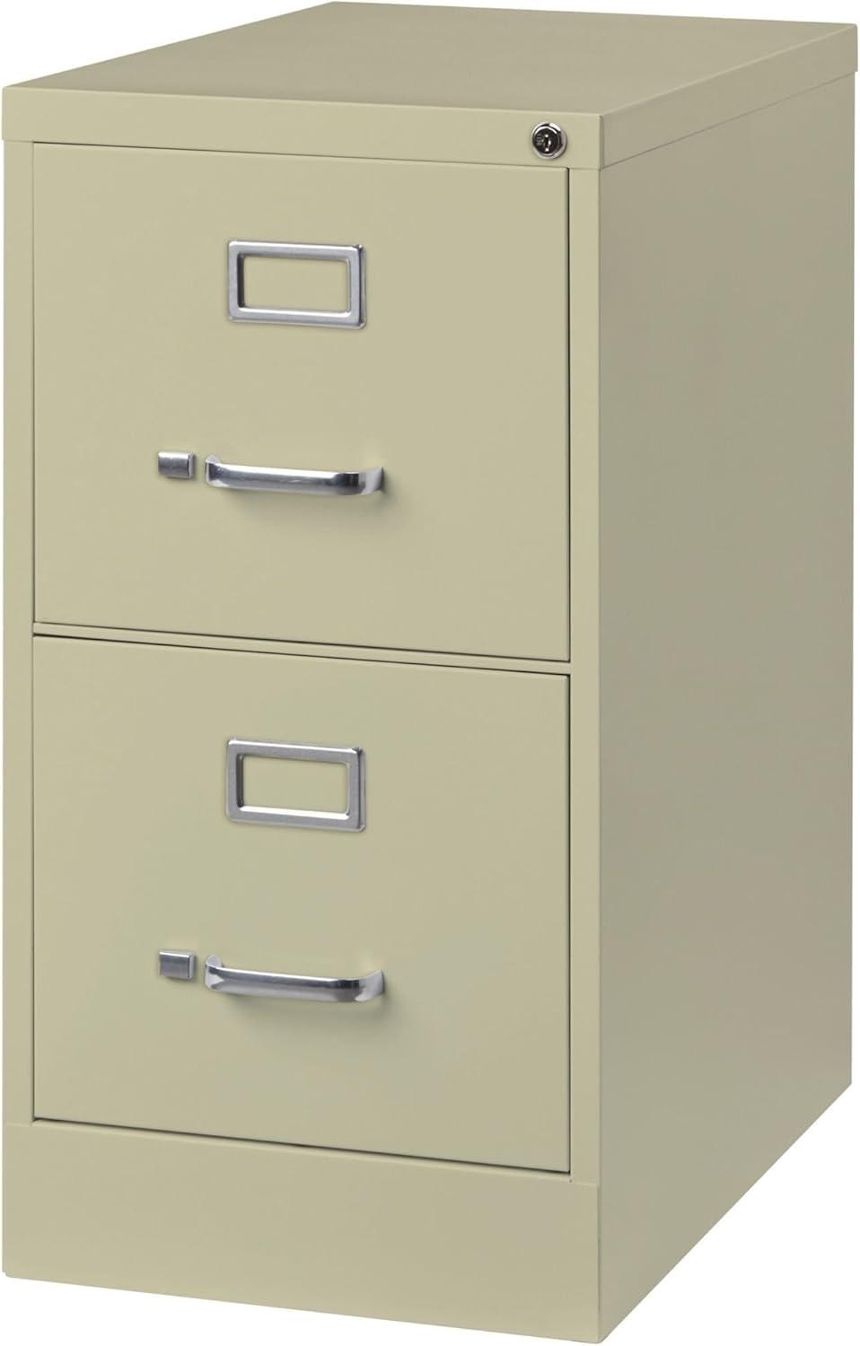 Lorell® 2-Drawer Vertical File, w/ Lock, 15"x25"x28-3/8", Putty (LLR60655)