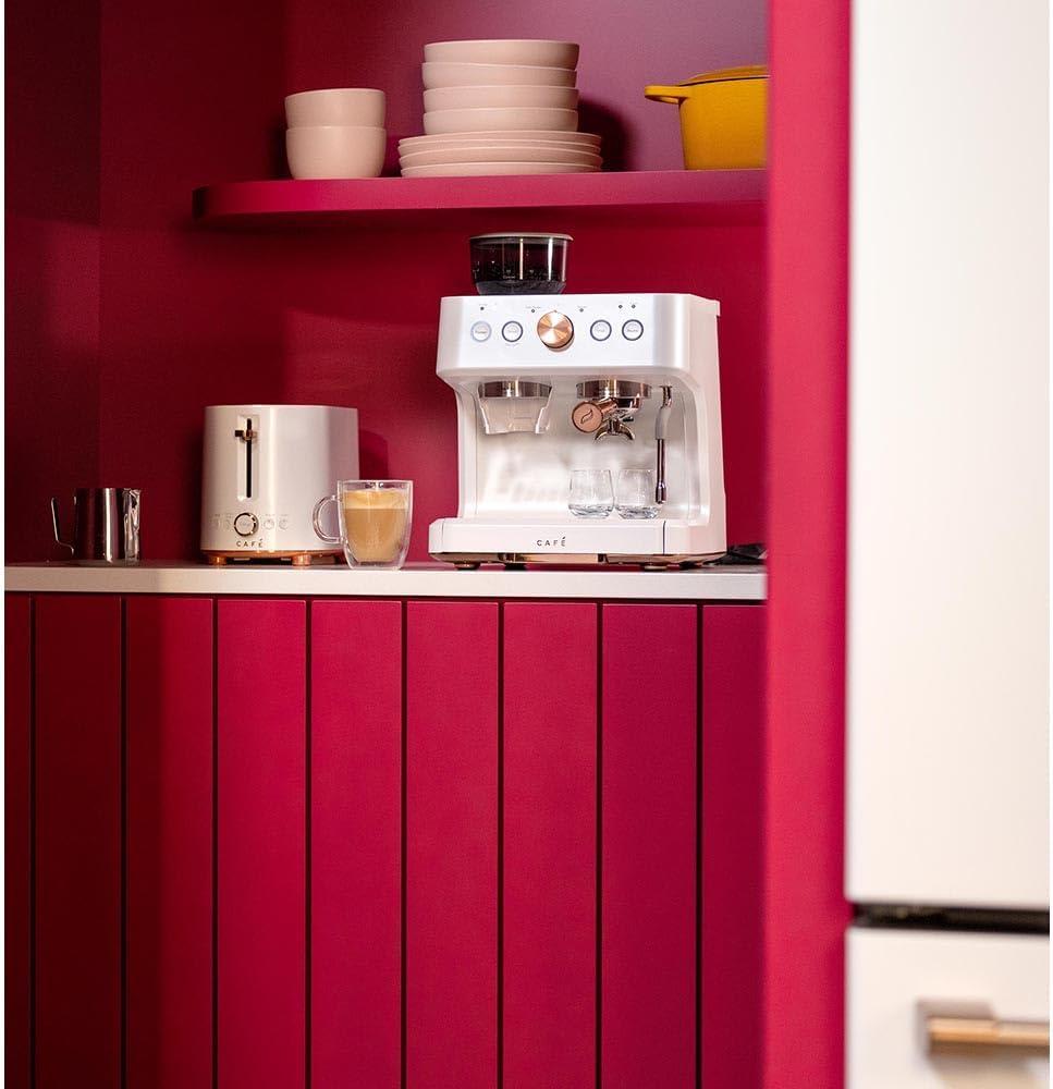 Café ™ Matte White Bellissimo Semi-Automatic Espresso Machine