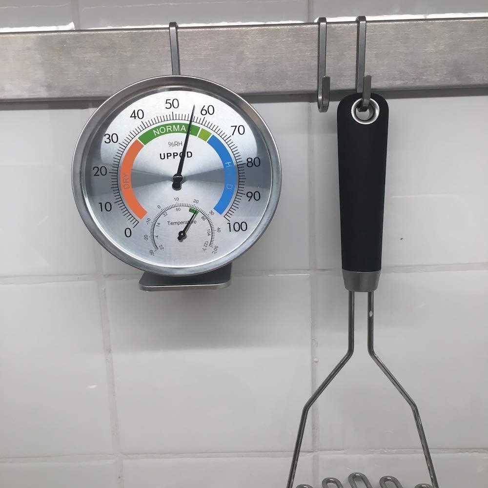 5" Indoor Outdoor Hygrometer/Thermometer, Humidity Gauge Indicator Temperature Humidity Monitor, Analog Hygrometer Humidor (English Version)