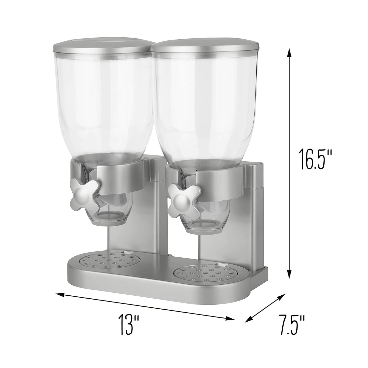 Zevro /GAT202 Indispensable Dry Food Dispenser, Dual Control, Silver