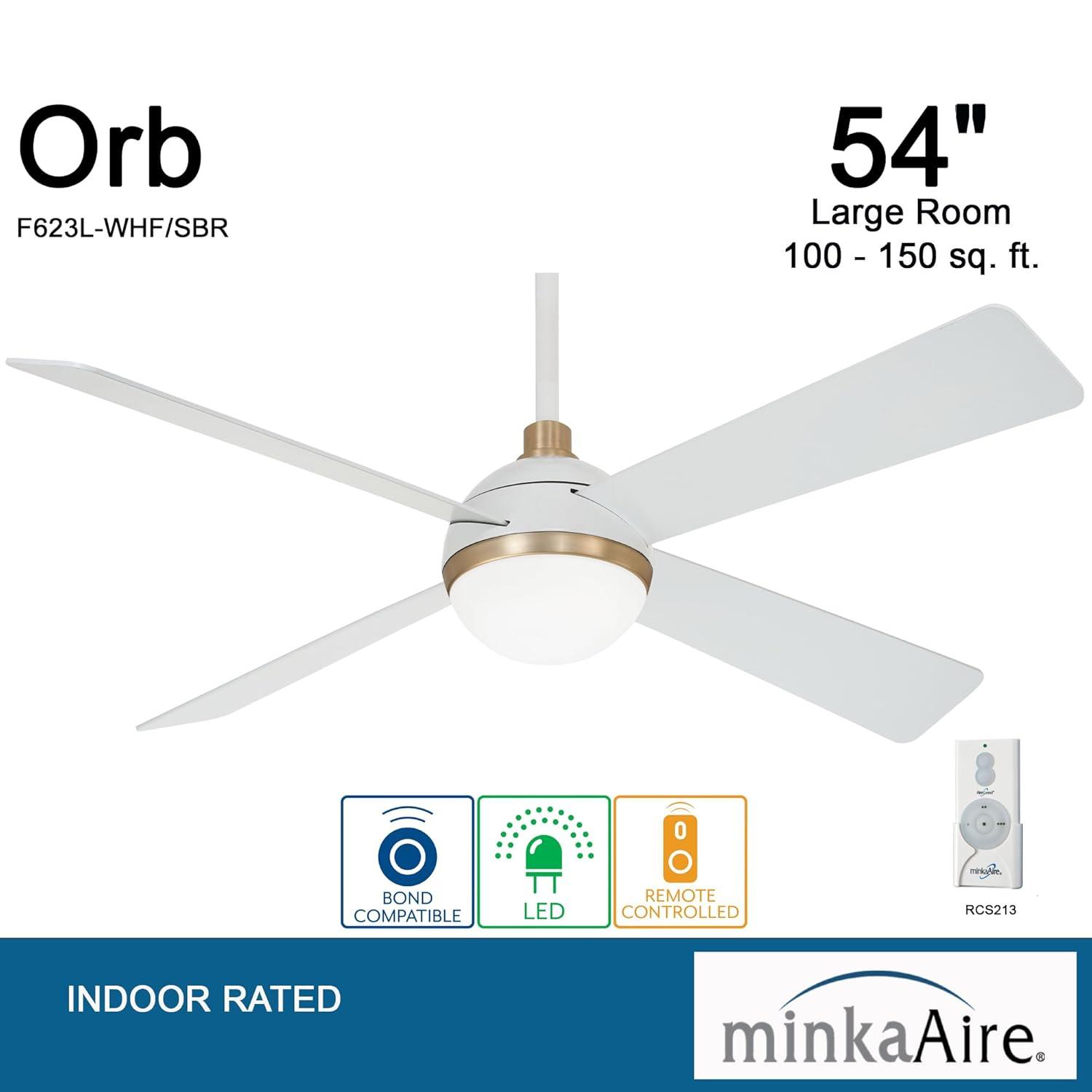 Minka Aire 54" 4 - Blade LED Standard Ceiling Fan with Remote Control and Light Kit Included