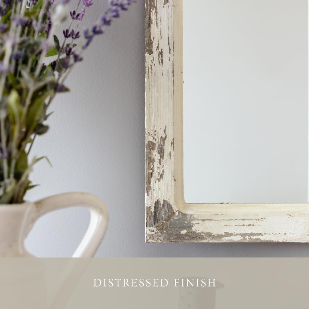 Jolene Arch Window Pane Mirrors Off-White 27" x 15" (Set of 2) by Aspire