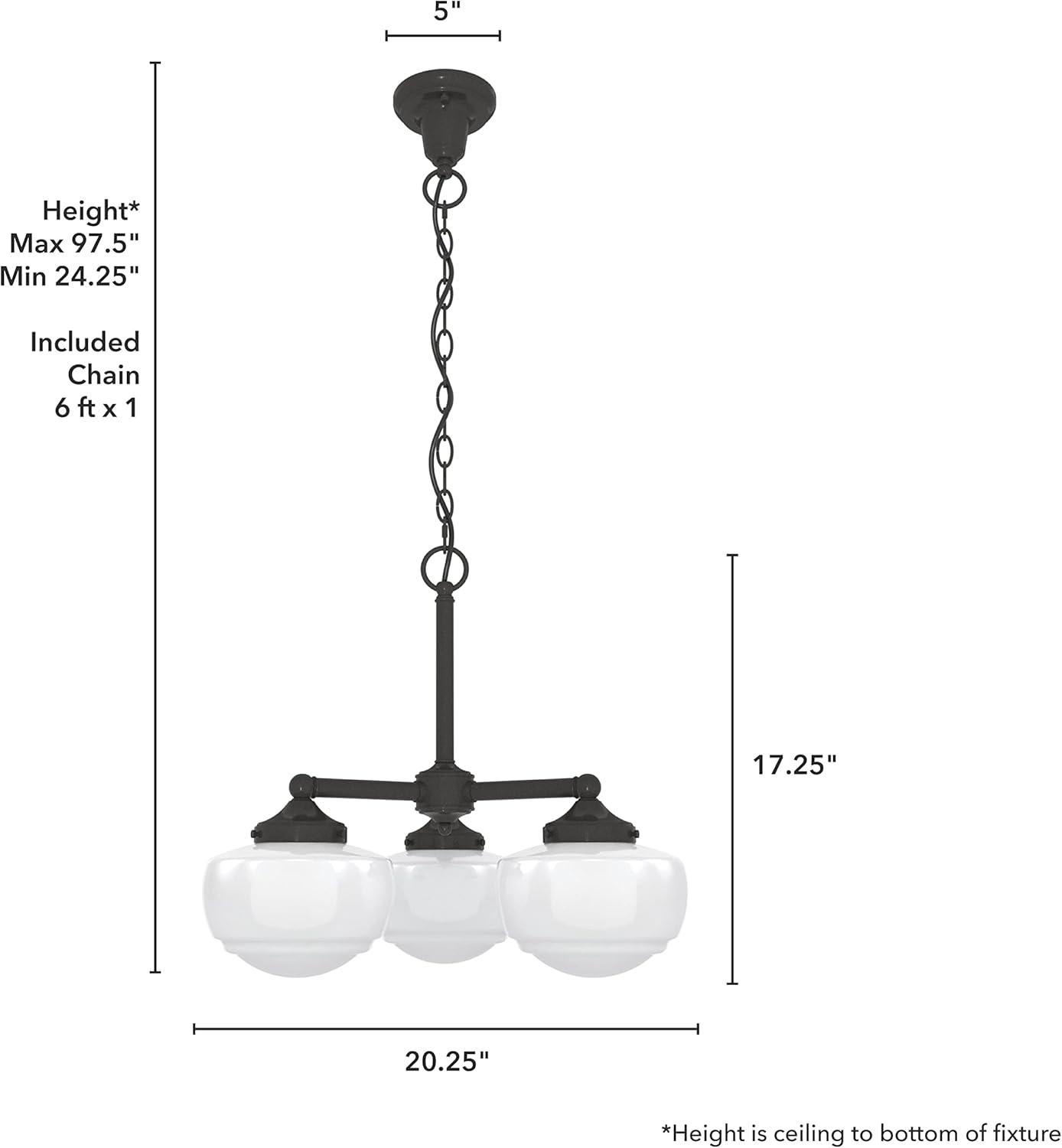 Hunter Saddle Creek 3 Light Chandelier Ceiling Light Fixture