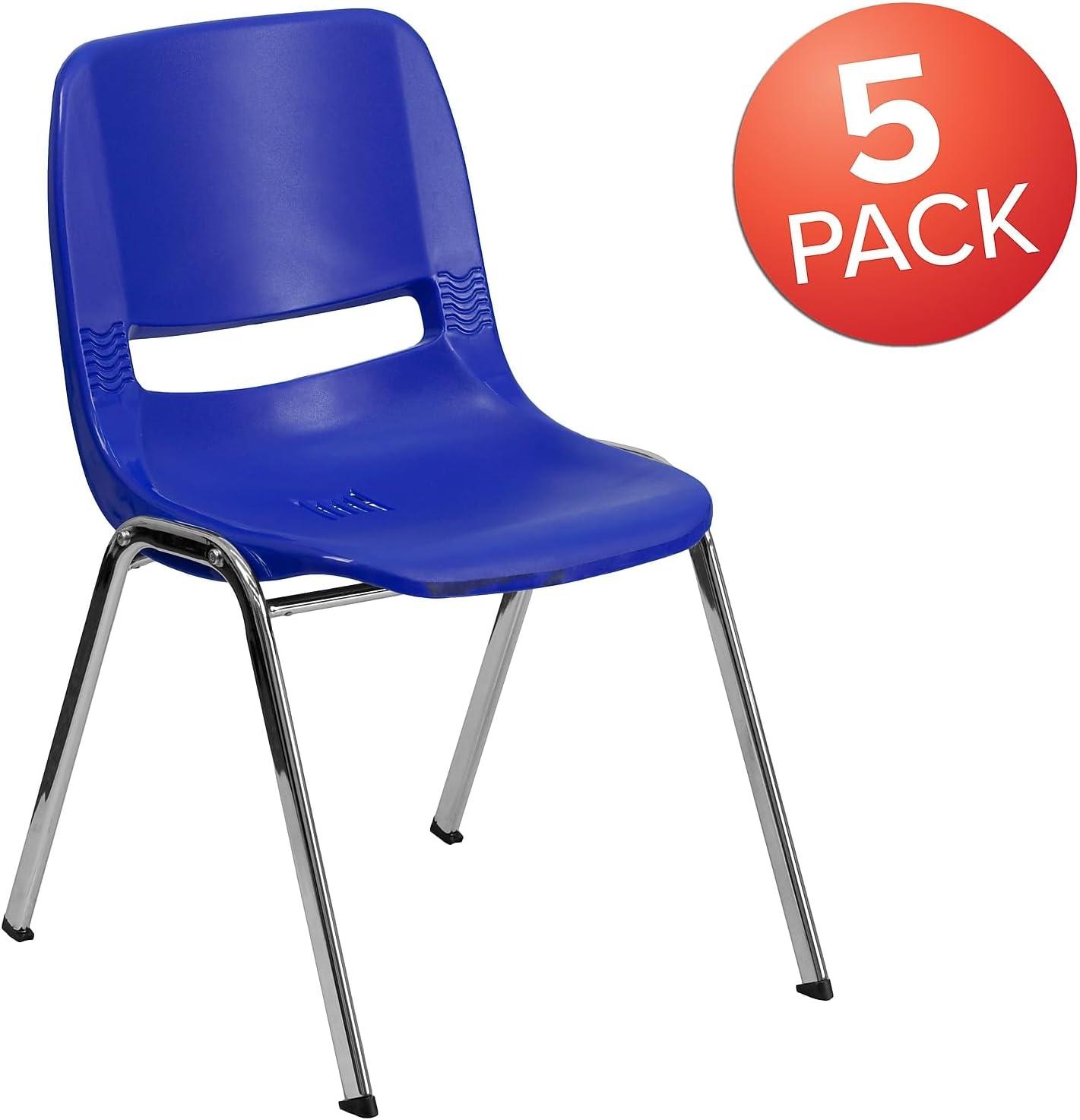 Keaton Plastic Stacking Shell School Chairs by Flash Furniture (Set of 5)