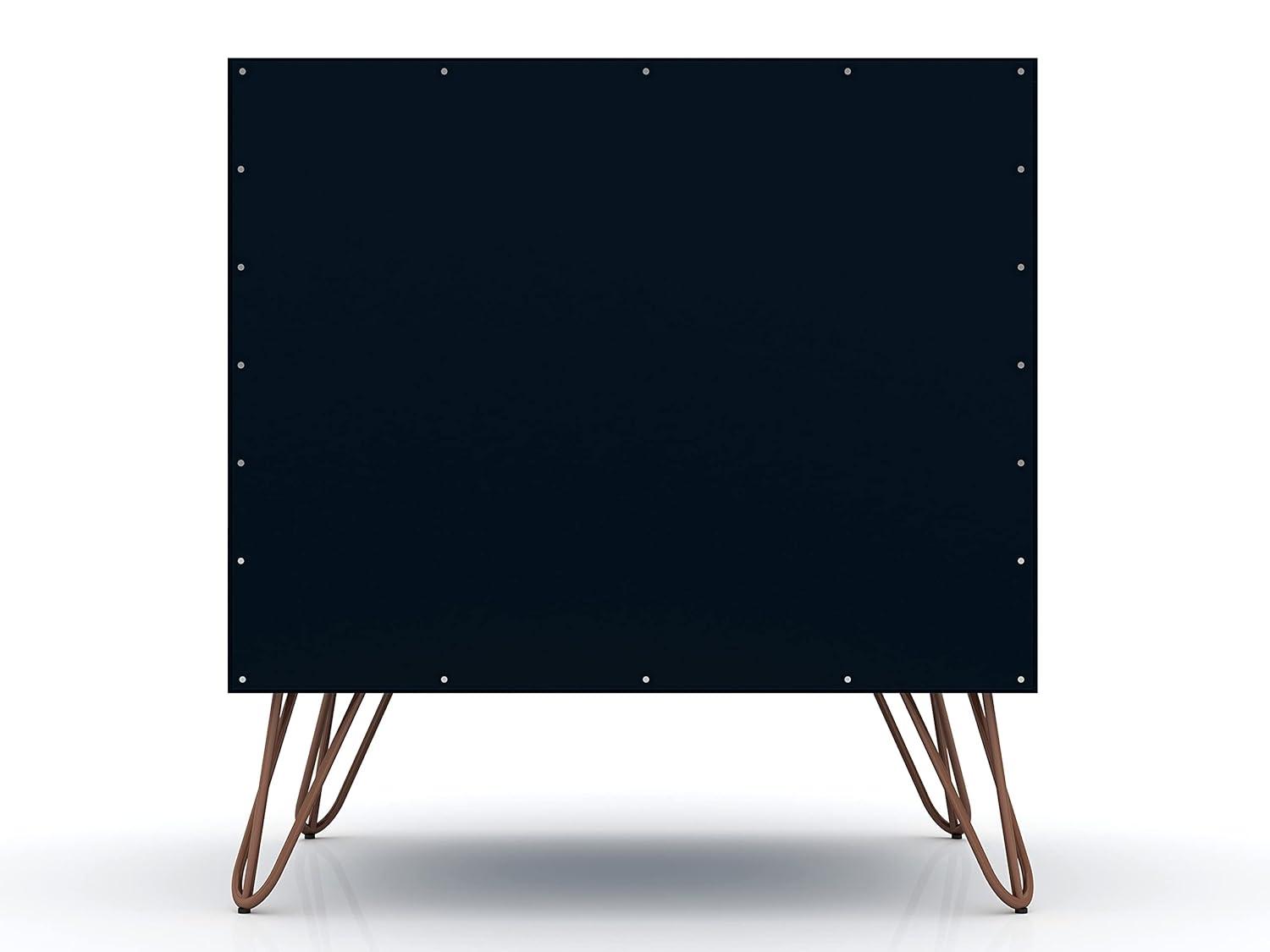 Set of 2 Rockefeller 1 Drawer Nightstands Tatiana Midnight Blue - Manhattan Comfort