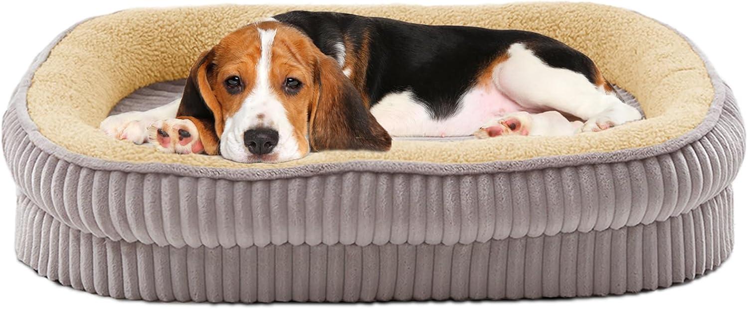 Dog Bed for Dogs Breeds, Dog Sofa Beds,Pet Couch Bed with Four Sided Bolster