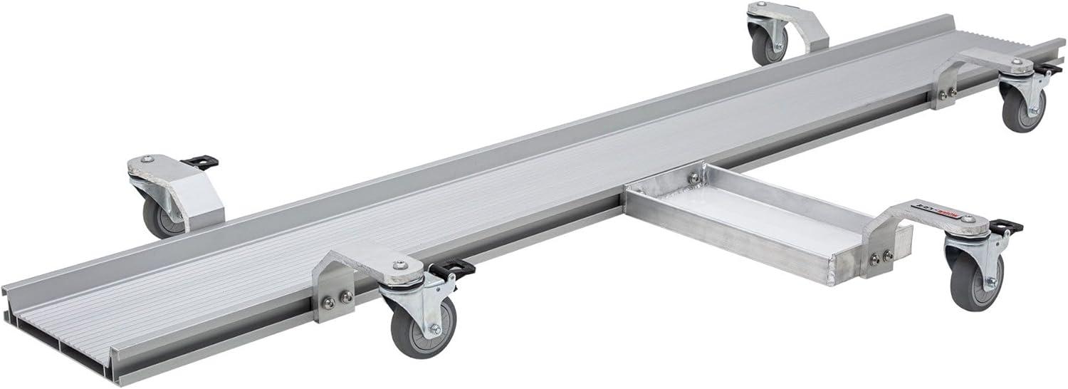 Black Widow Motorcycle Dolly with Fully Adjustable Kickstand Plate Locking Casters with Ride-On Load and Ride-Off Unload without Use of Ramp or Lever