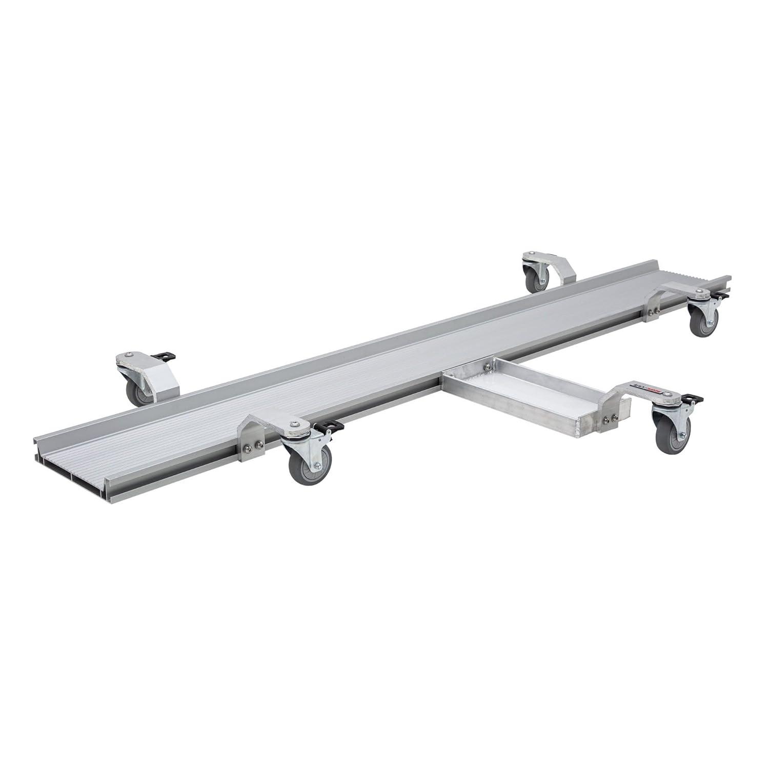 Black Widow Motorcycle Dolly with Fully Adjustable Kickstand Plate Locking Casters with Ride-On Load and Ride-Off Unload without Use of Ramp or Lever