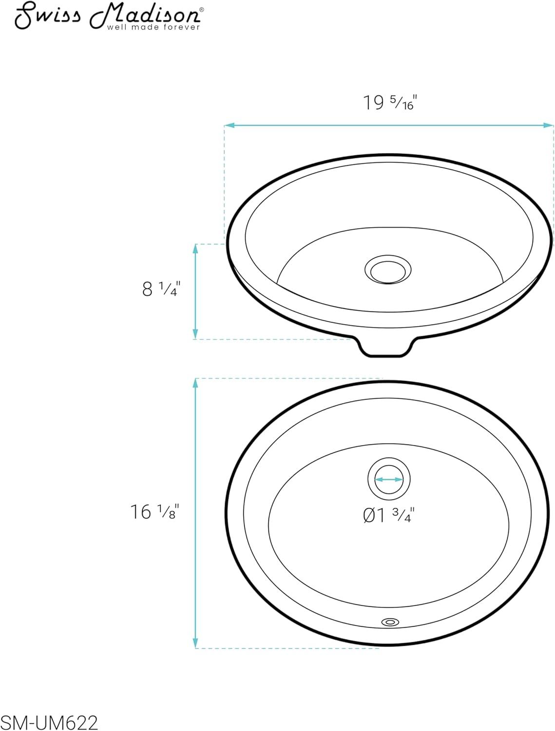 Monaco 19 Oval Under-Mount Bathroom Sink