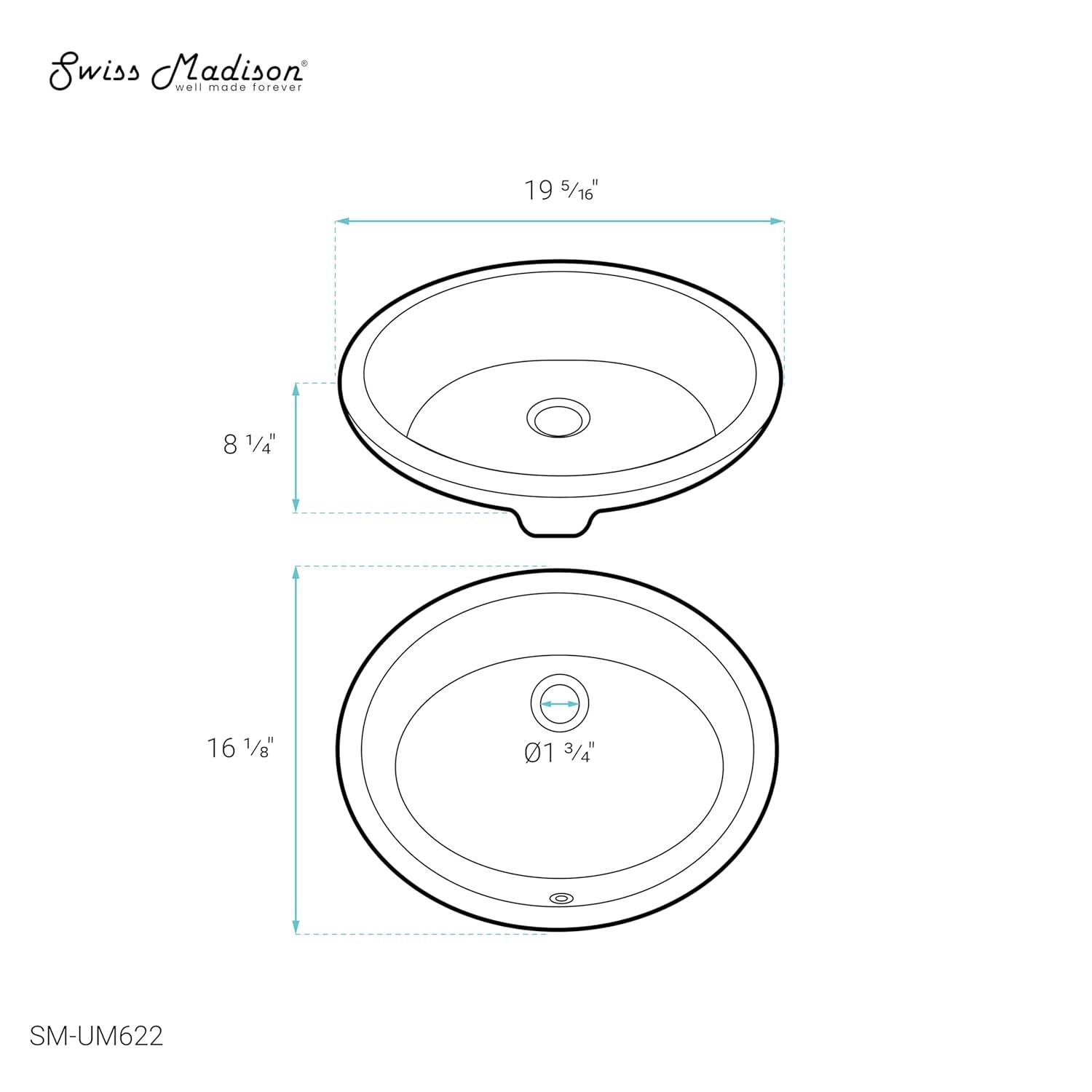 Monaco 19 Oval Under-Mount Bathroom Sink