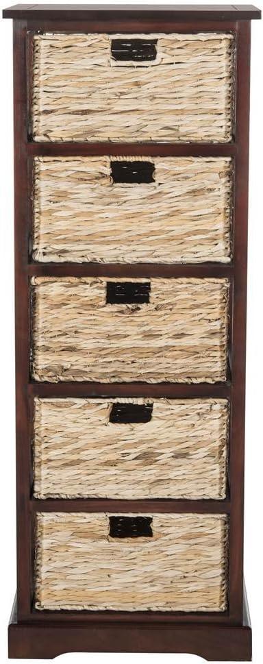 Vedette 5 Wicker Basket Storage Tower - AMH5739 - Cherry - Safavieh Couture
