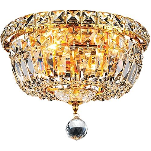 Elegant Lighting Tranquil 4 light Gold Flush Mount Clear Royal Cut Crystal