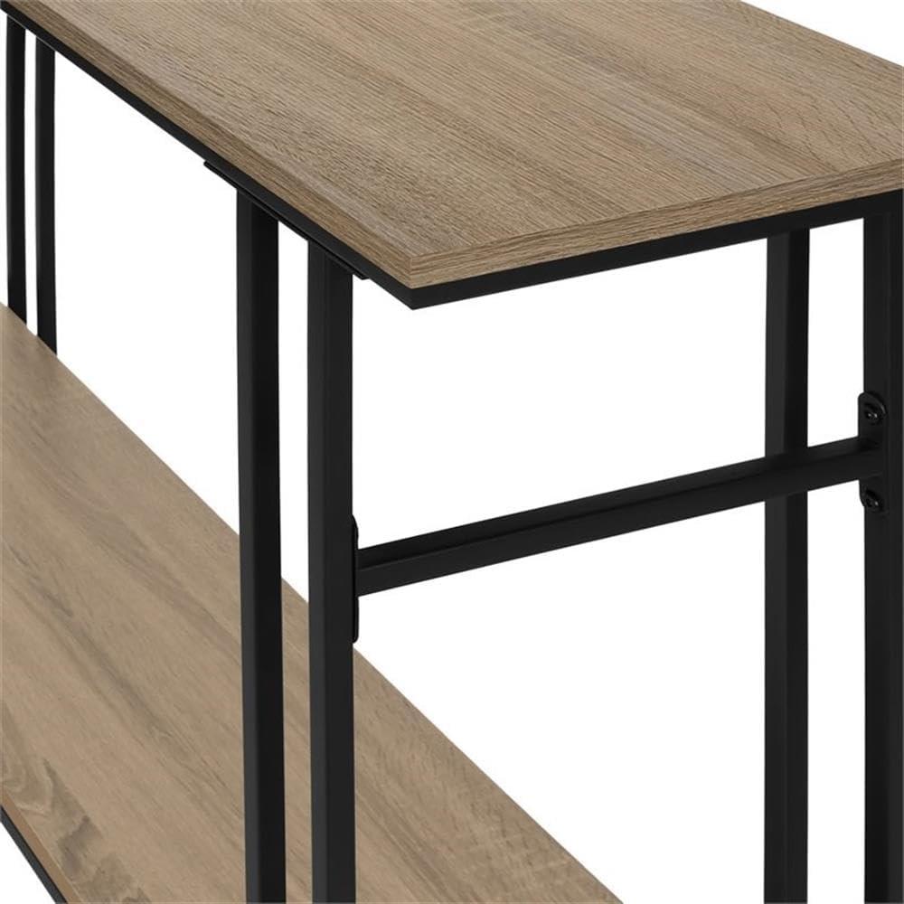 Monarch Specialties Accent Table Console Entryway Narrow Sofa Living Room Bedroom Brown Laminate Black Metal Contemporary Modern