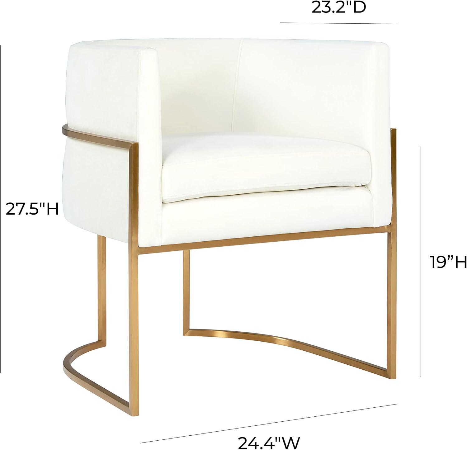 TOV Furniture Giselle 19" Transitional Velvet Dining Chair in White