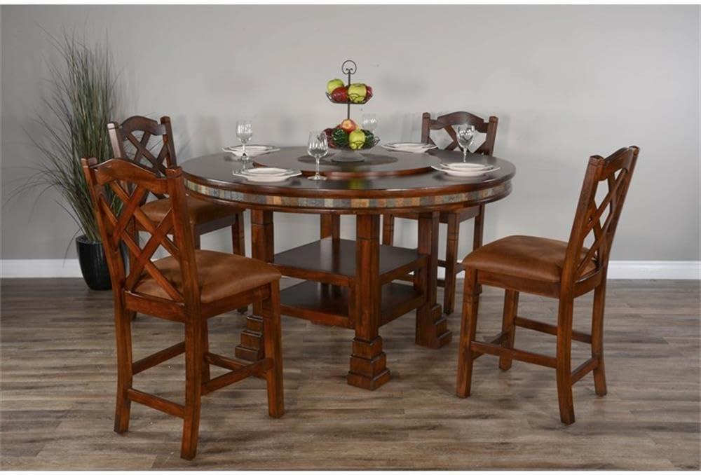 Sunny Designs Santa Fe 60" Round Dining Table with Lazy Susan