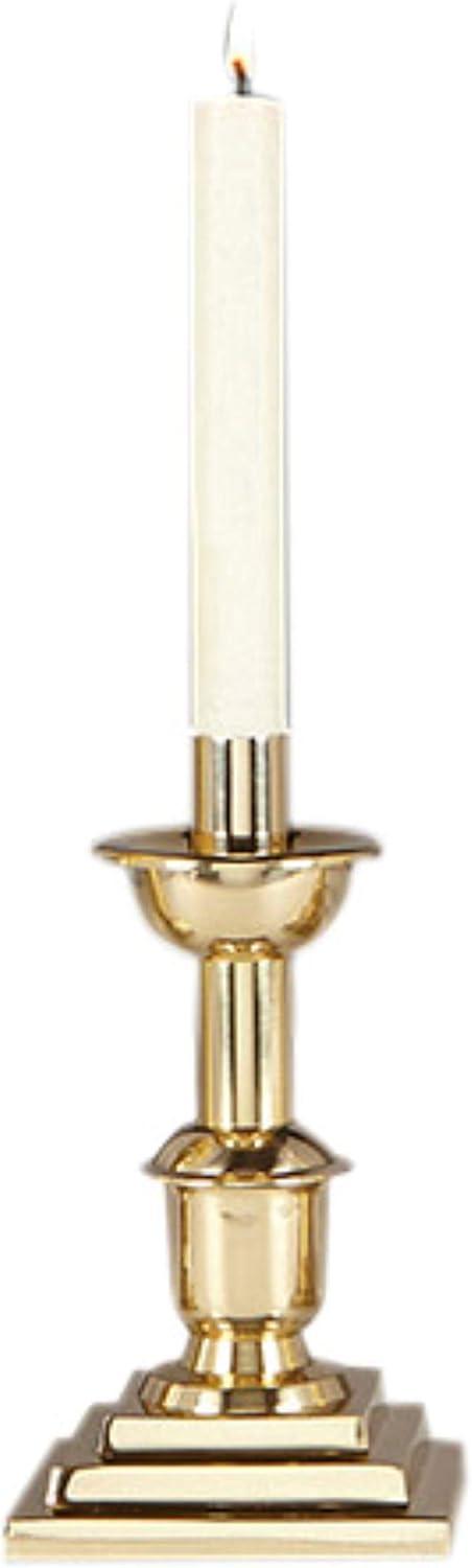 Gold Brass 7.5 Inch Classic Altar Candlestick Holders, Set of 2