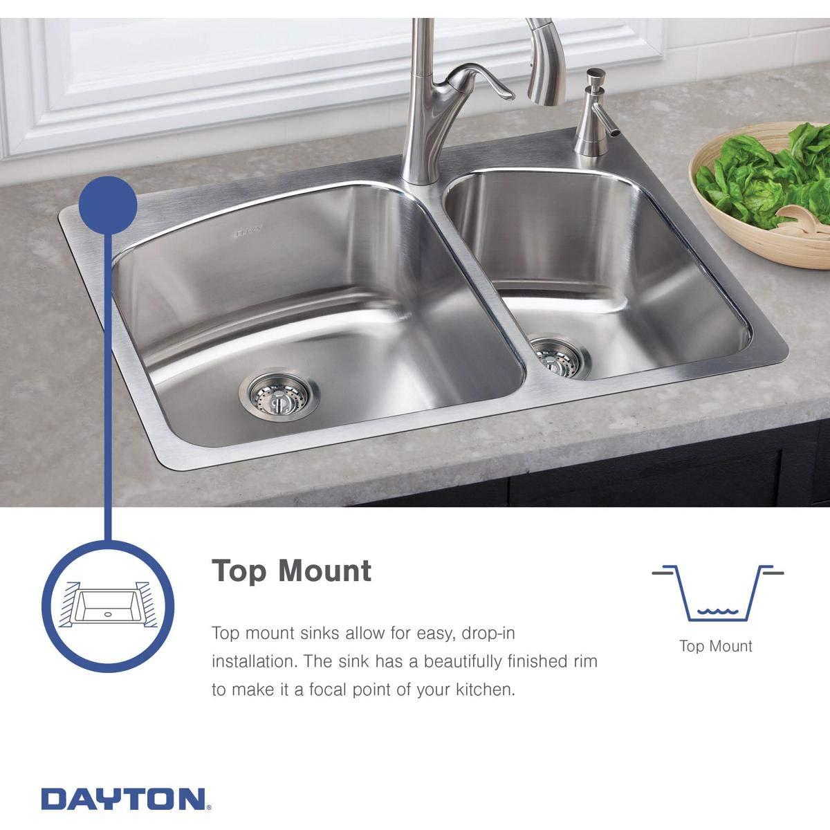 Dayton 25" L x 19" W Double Basin Drop-In Kitchen Sink