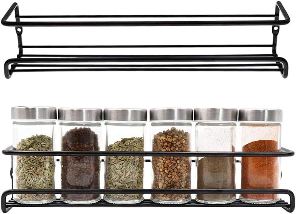 Spice Rack wall mounted 4 Pack, Space-Saving Spice Organizer for Spice Jars and Seasonings,Screw or Adhesive Hanging Spice Rack Organizer for Your Kitchen Cabinet,or Pantry Door