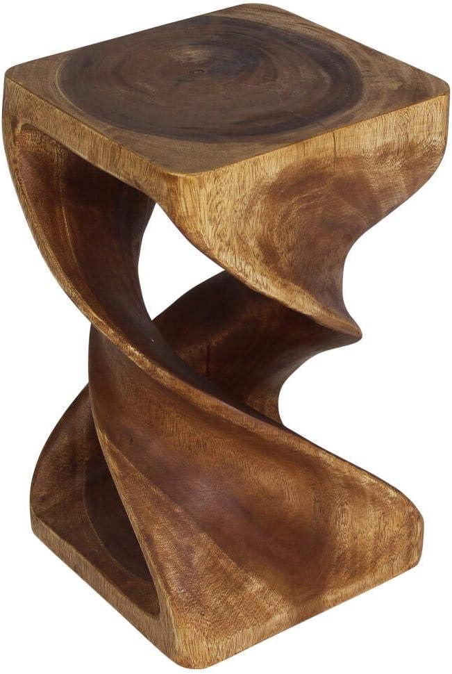 Haussmann® Wood Double Twist Stool Table 12 in SQ x 20 in H Walnut Oil