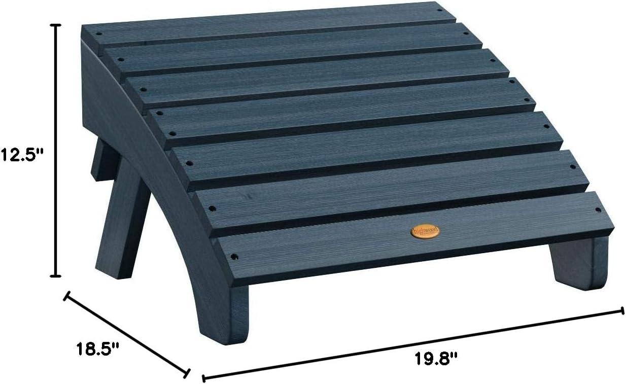 Folding Adirondack Patio Ottoman Nantucket Blue - highwood: Weather-Resistant Poly Lumber, Stainless Steel Hardware