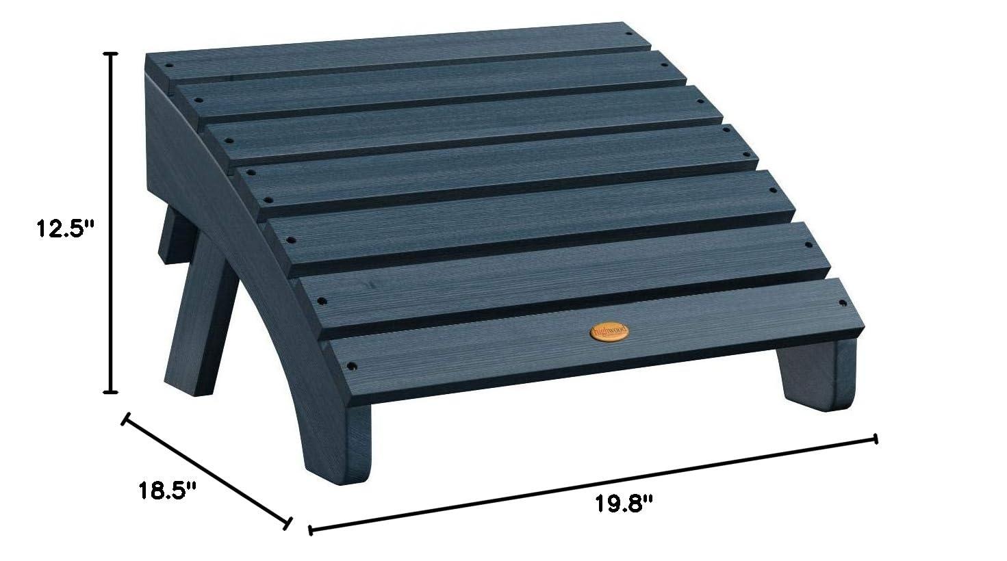 Folding Adirondack Patio Ottoman Nantucket Blue - highwood: Weather-Resistant Poly Lumber, Stainless Steel Hardware