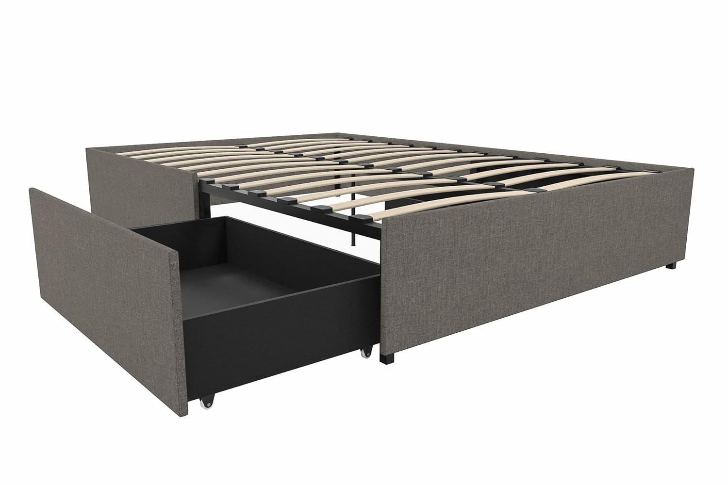 DHP Maven Platform Bed with Storage, Full, Gray Linen