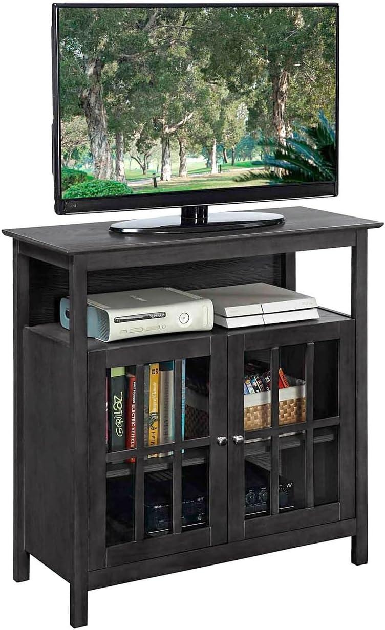 Convenience Concepts Big Sur Highboy TV Stand with Storage Cabinets for TVs up to 40 Inches, Weathered Gray