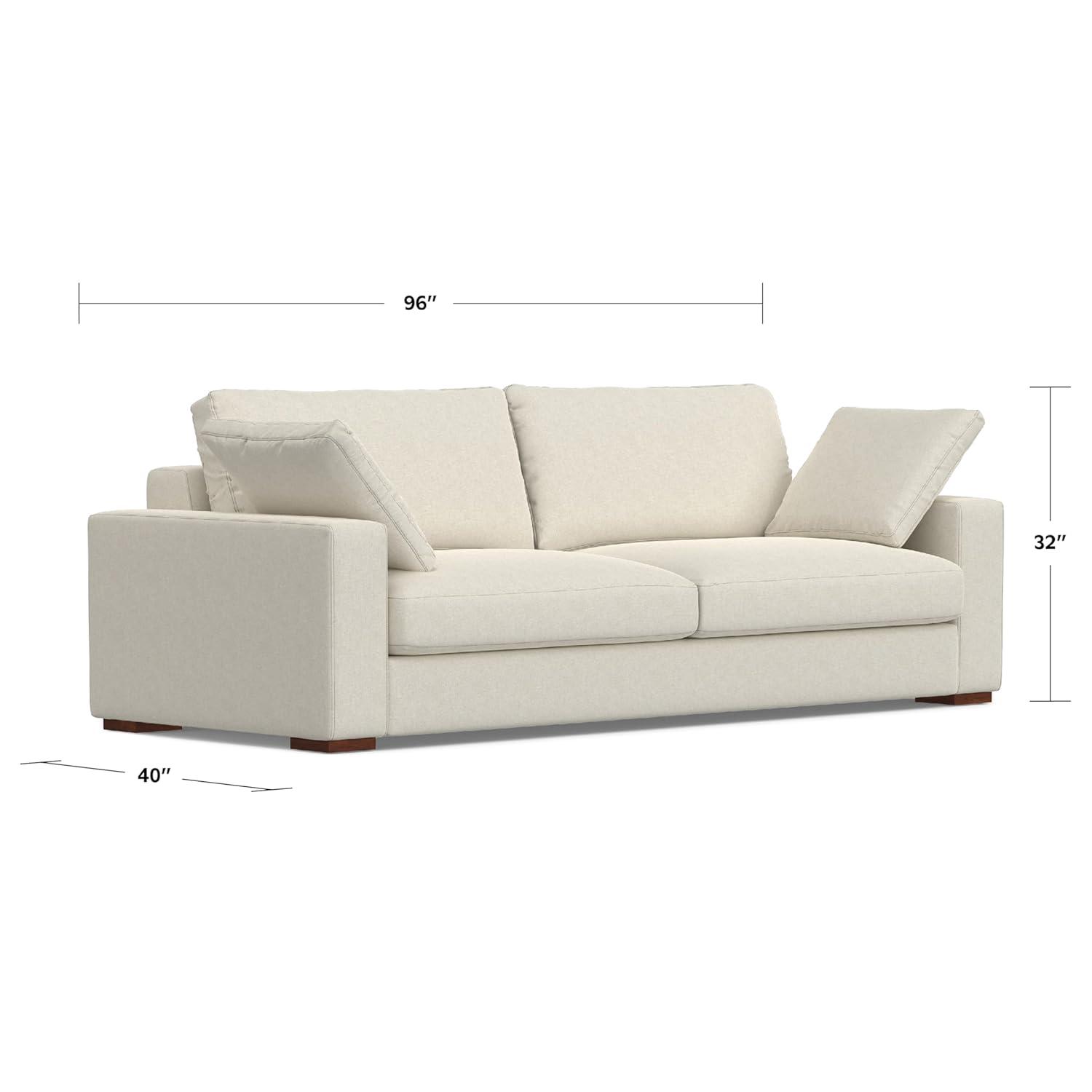 Charlie 96" Beige Performance Fabric Deep Seater Sofa