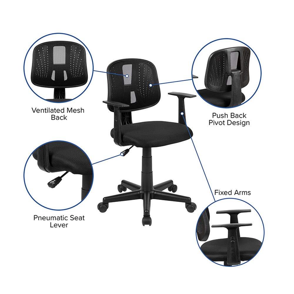 Flash Furniture Meridian Mid-Back Swivel Mesh Task Office Chair with Pivot Back