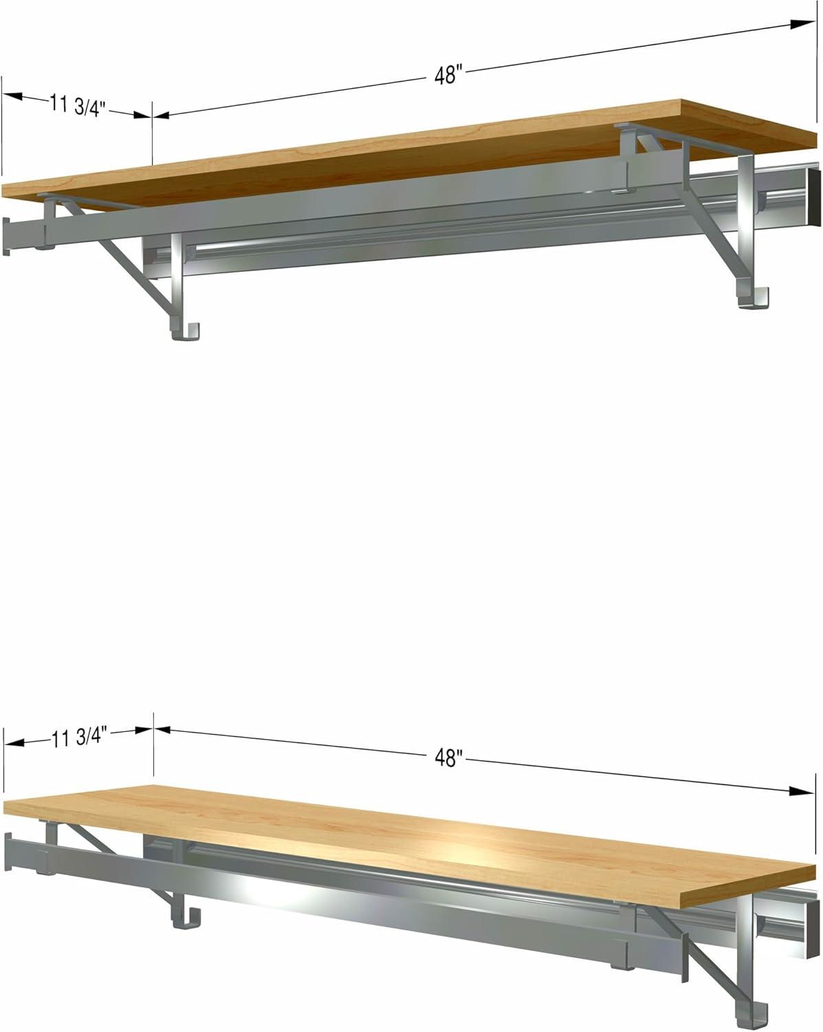 Maple and Aluminum Double Hang Closet System, 48 in