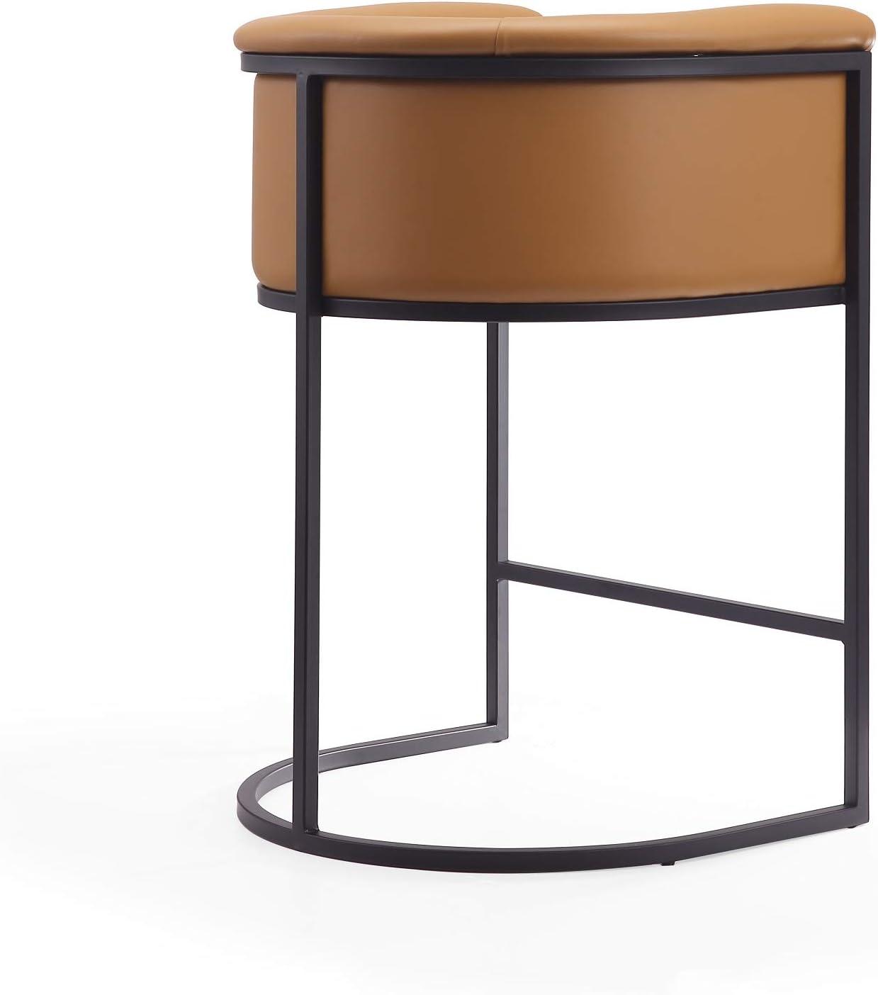 Set of 3 Cosmopolitan Upholstered Metal Counter Height Barstools - Manhattan Comfort