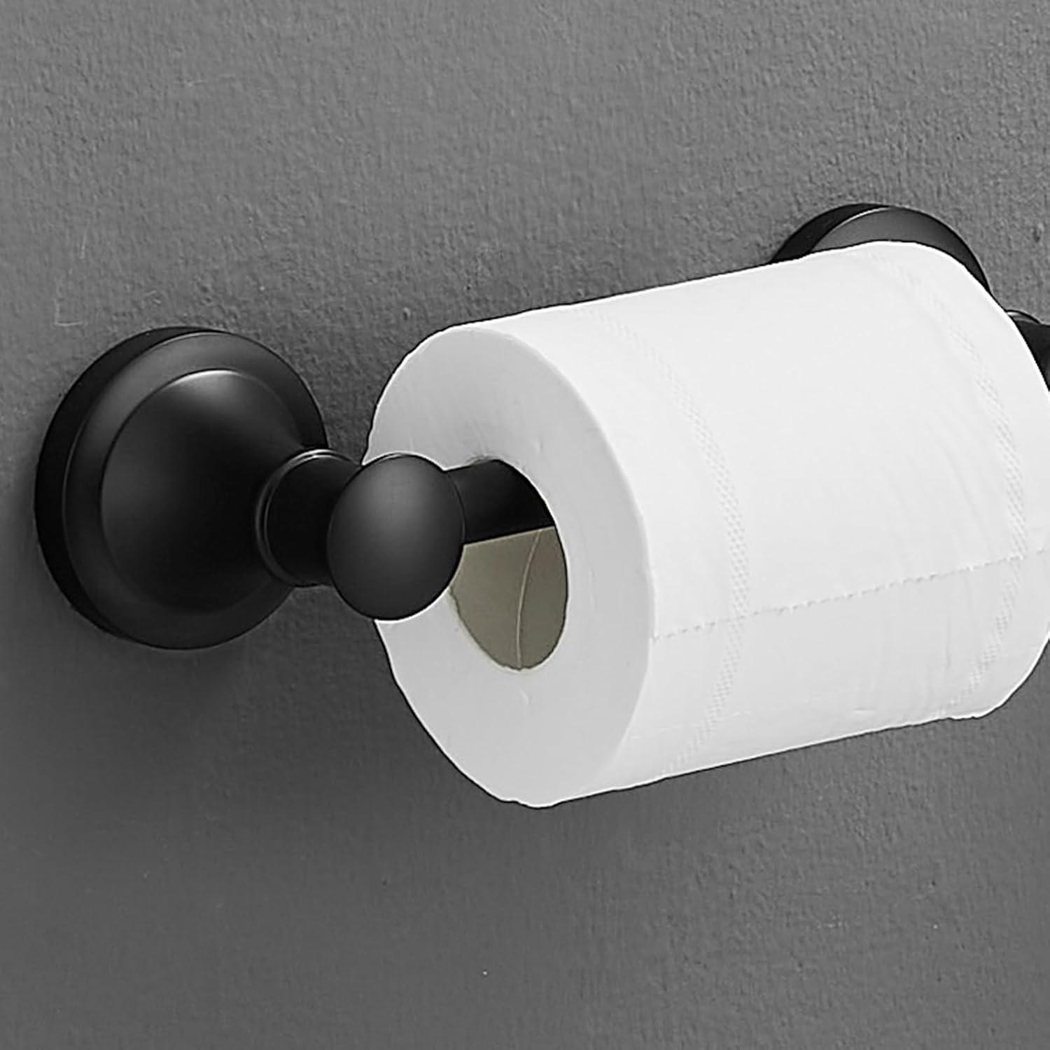 Wall-Mounted Rustproof Toilet Tissue Roll Holder with Flexible Pivoting Tissue Handle, Stainless Steel Built for Durability