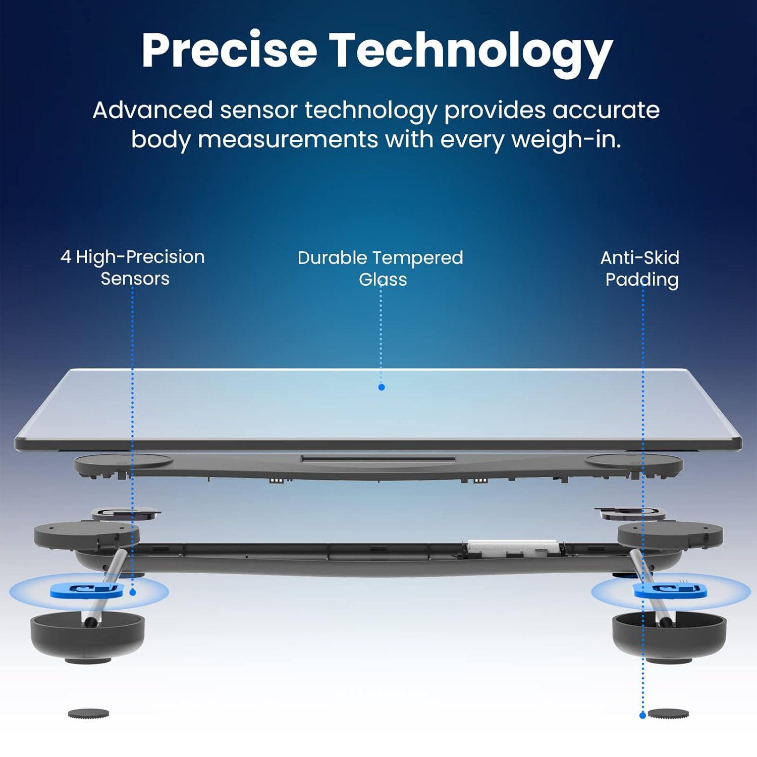 Etekcity Bluetooth Digital Bathroom Scale with Blue LCD Display
