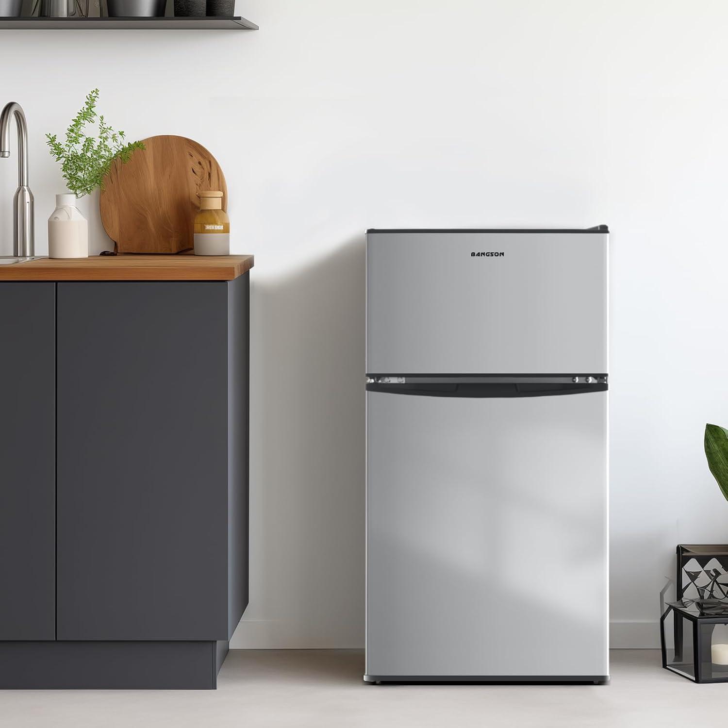 BANGSON BANGSON 3.2 CU.FT, 2 Door Small Refrigerator with Freezer US-BSR-201