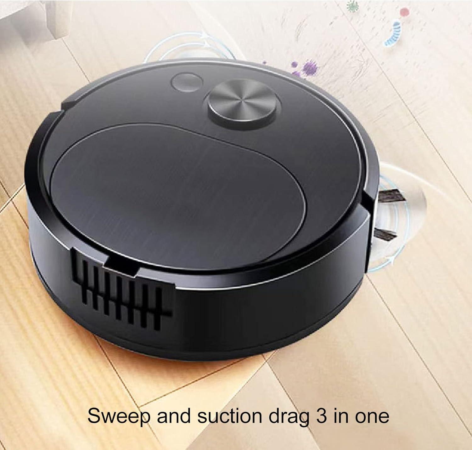 LACKUST 3-in-1 Smart Robot Vacuum Cleaner,Sweeping Robot Mop Suction Intelligent Three-in-one Cleaning Machine Lazy Vacuum Cleaner Home Appliances,Black