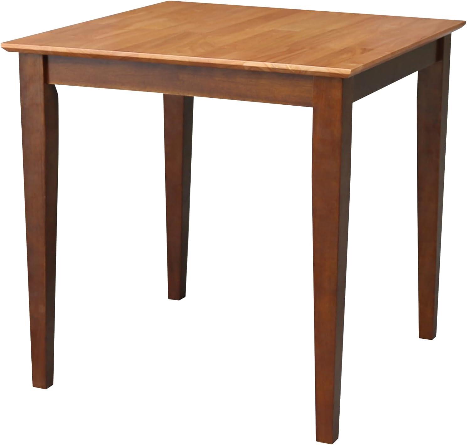 Solid Wood Top Table with Shaker Legs Cinnamon/Brown - International Concepts