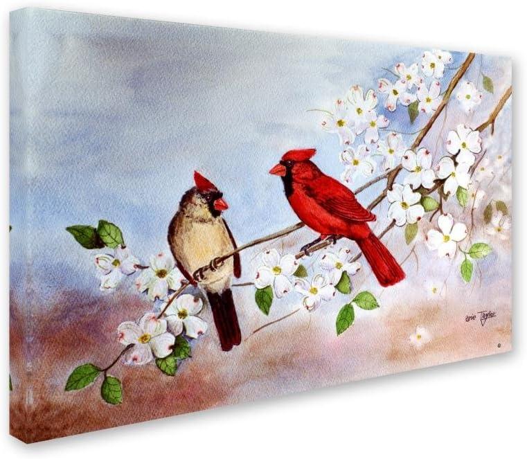 Arie Reinhardt Taylor " Cardinals And Dogwood " by Arie Reinhardt Taylor Painting Print