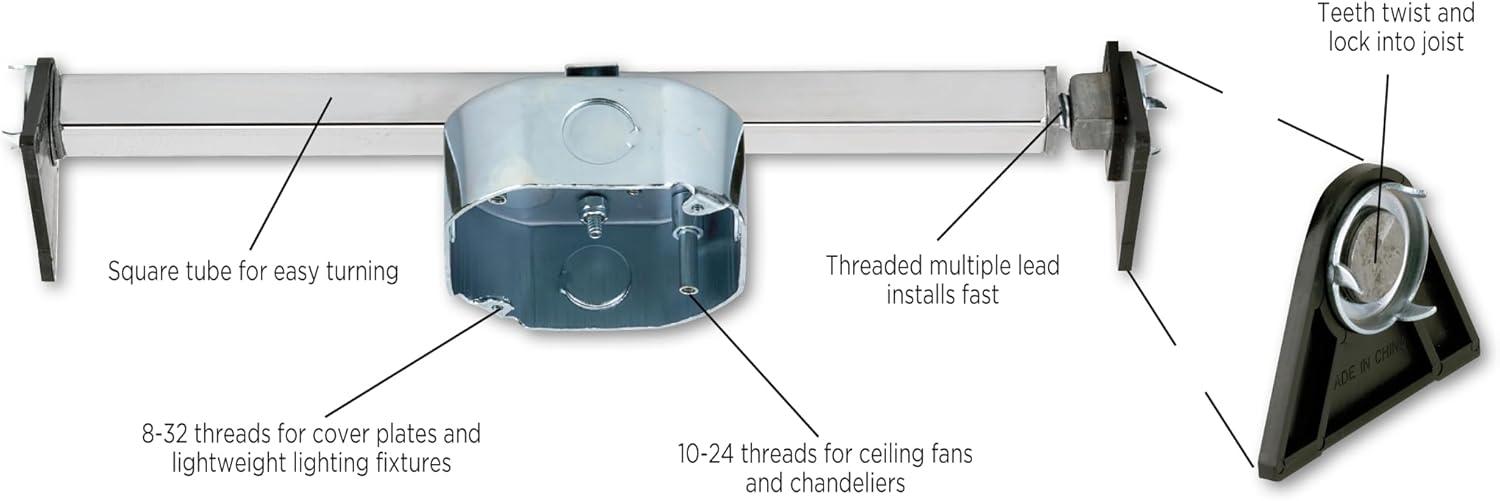 Westinghouse Lighting 0110000 Saf-T-Brace for Ceiling Fans, 3 Teeth, Twist and Lock,Silver